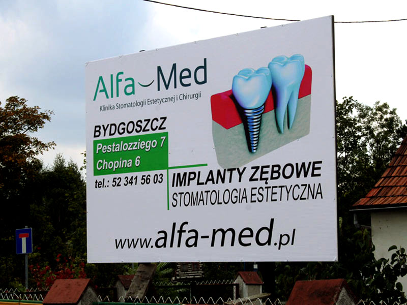 Zdjęcie: Tablica reklamowa  dla firmy Alfa Med.jpg